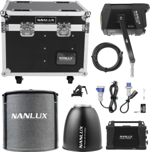 Nanlux Evoke 2400B Spot Light in Flight Case with 45° Reflector in soft bag Nanlux Evoke 2400B Spot Light in Flight Case with 45° Reflector in soft bag