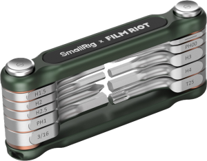 4814 SmallRig x FILM RIOT 10-in-1 Folding Wrench Set with Multiple Angle Positioning Green