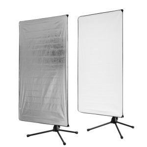 Panel Aurora srebrno-biały 2w1 80x120cm ze statywem