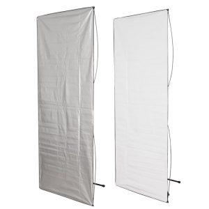 Panel Aurora srebrno-biały 2w1 100x180cm ze statywem